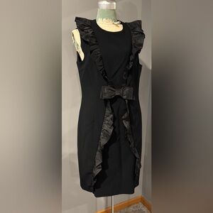 VTG Teri Jon by Rickie Freeman Black Ruffle Dress women’s 10